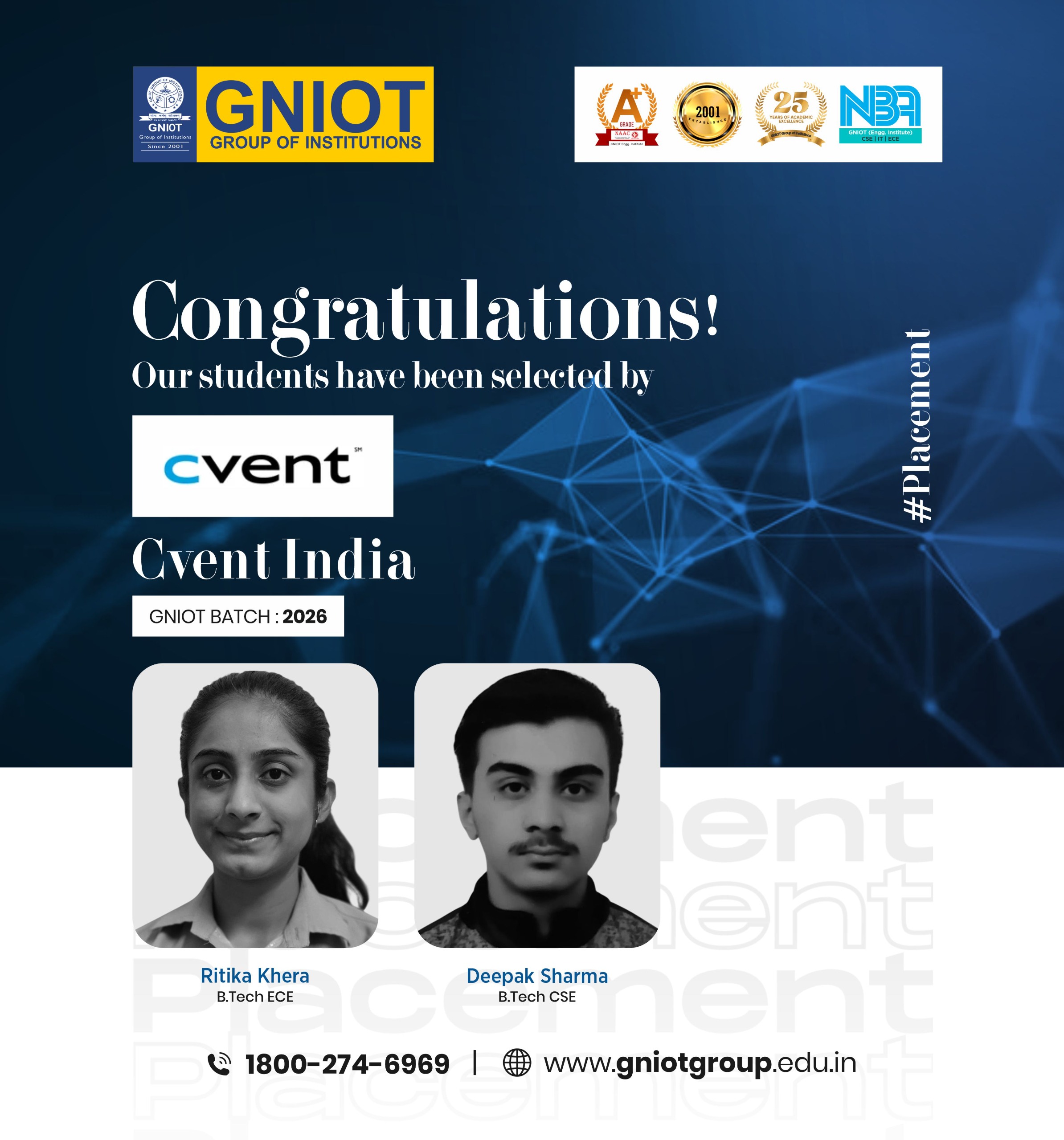 GNIOT Students Placed At Cvent India Success Story